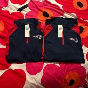 New England Patriots Colorblock Quarter-Zip Jacket (both are size Large)